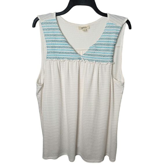 Style & Co. Tops - Style & Co Embroidered Textured Top size XXL